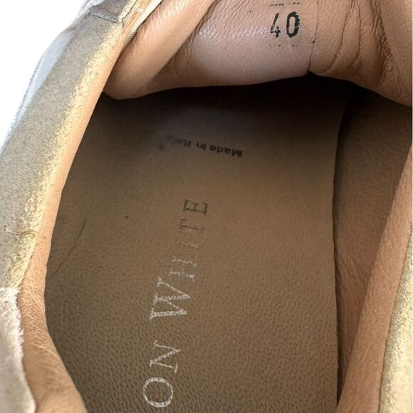 RON WHITE Ava Colorblock Suede Sneakers In Oyster 40 - Picture 7 of 9